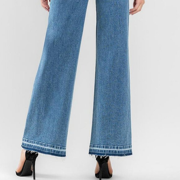 NWT Flying Monkey Super High Rise Split Seam Wide Leg Jeans - Picture 4 of 10